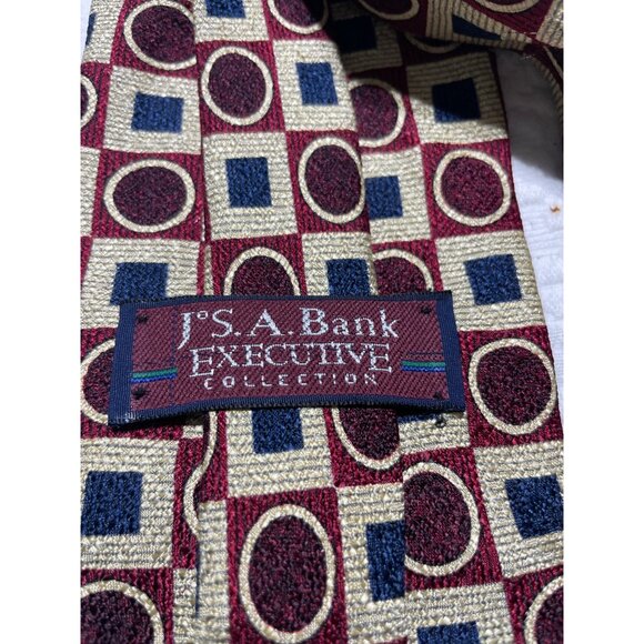 J.S. A. Bank Executive Collection Silk Tie With Geometric Pattern - Picture 3 of 3